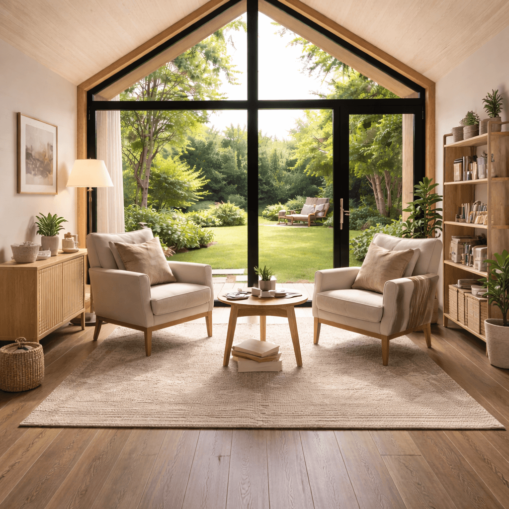 Modern living space inside a WeMakeSpace modular unit